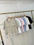 Women Korean Puff Sleeves Round Neck Button Down Tops